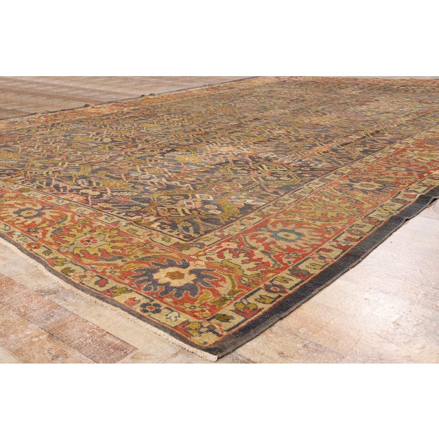 Navy Blue Late 19th Century Persian Sultanabad Rug, 09'10 X 13'08 For Sale - Image 8 of 10