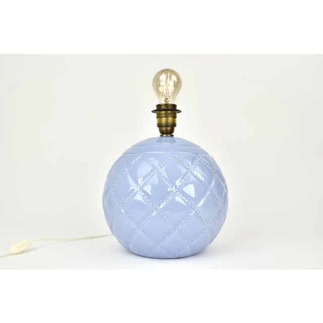 Mid-Century Modern Vintage French Lilac Ceramic Table Lamp, 1950s For Sale - Image 3 of 7