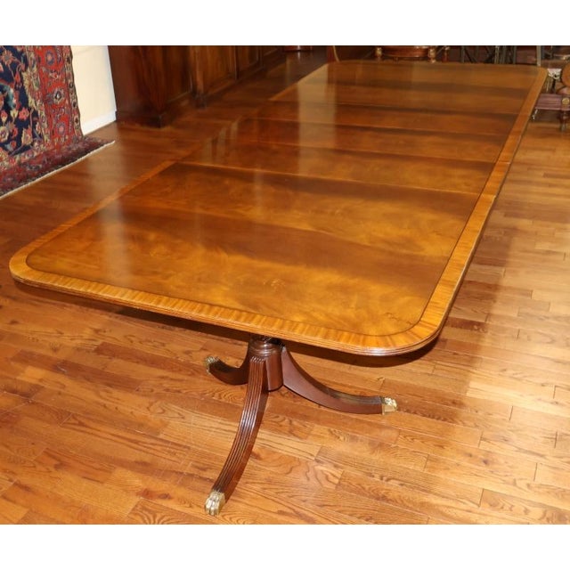 Kittinger 1980s Kittinger Flame Mahogany Regency Style Conference Dining Table For Sale - Image 4 of 17