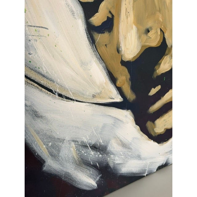 Pop Art Huge 4’x3’ Artist Amy Burkman (From Tig Notaro Shows) Painting of Salvador Dali Large For Sale - Image 3 of 12