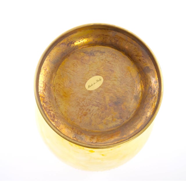 Mid-Century Modern Italian Venetian Art Glass Gilt & Painted Tableware Vase For Sale - Image 11 of 12