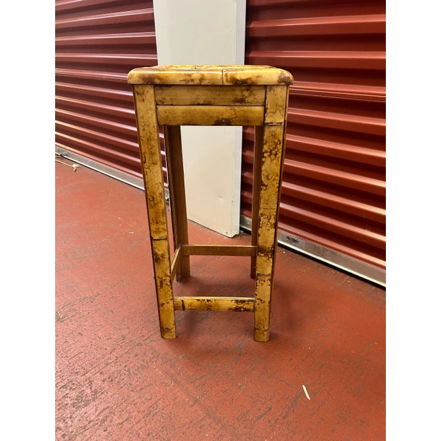 Vintage Burnt Bamboo Side Table/Plant Stand. A very versatile and timeless piece. This piece is in good vintage condition...