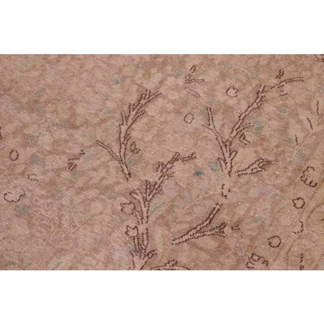 Textile Boho Chic Vintage Retro Tan/Blue Wool Rug - 9'5'' X 12'9'' For Sale - Image 7 of 10