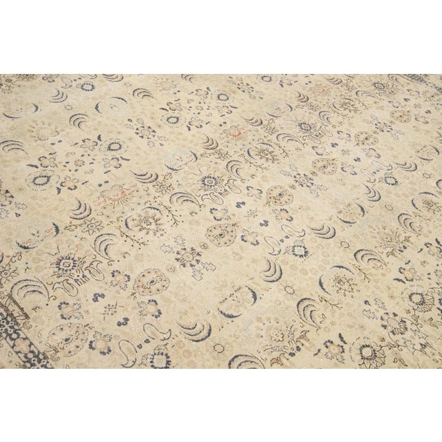 Antique Sivas Handmade Allover Motif Beige Oversize Wool Rug For Sale In New York - Image 6 of 10