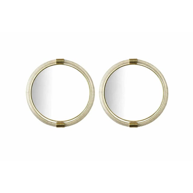 Contemporary Venetian Torciglione Murano Glass Wall Mirrors by Simoeng for Simoeng, Set of 2 For Sale - Image 3 of 5