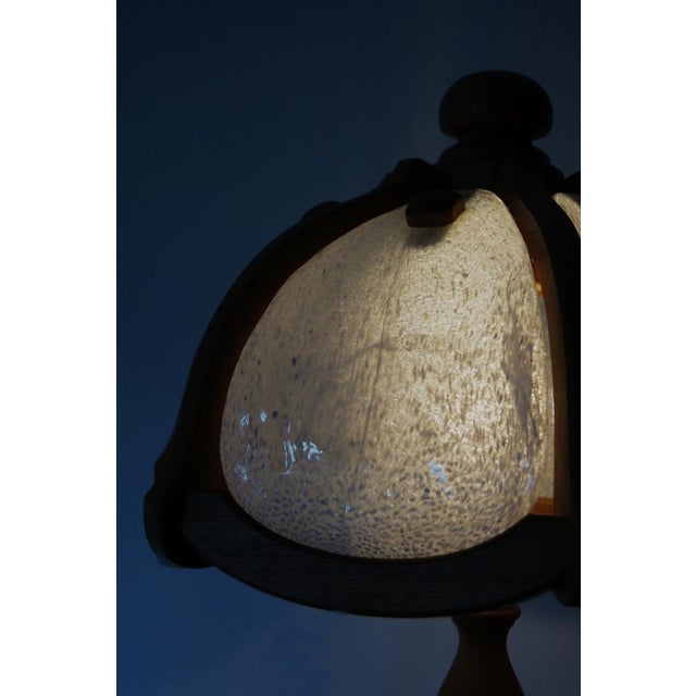 Wooden Table & Glass Lamp from Asmuth Leuchten For Sale - Image 6 of 8