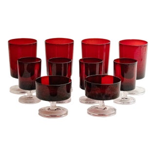 1970s French Cocktail Glasses by Cristal d'Arques-Durand, Luminarc - Set of 10 For Sale