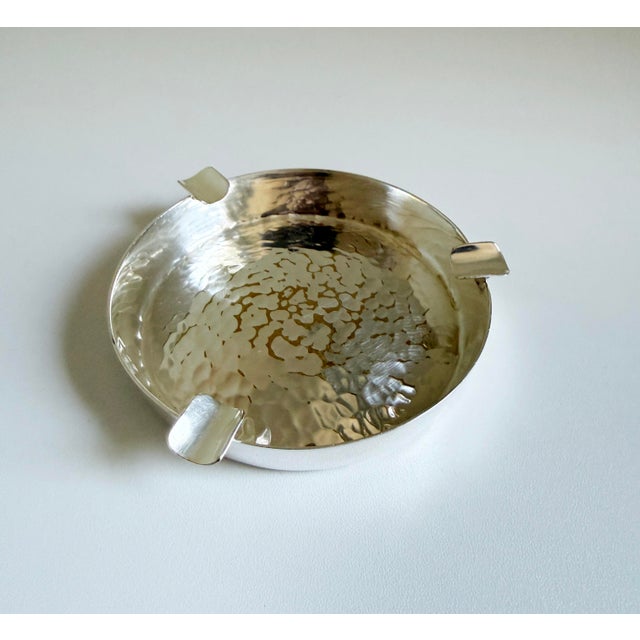 Christofle Christofle Hammered Silver Plate Ashtray, Late 20th Century For Sale - Image 4 of 9