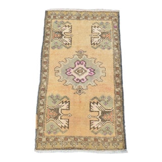 1960s Oushak Champagne Color Bohemian Rug For Sale