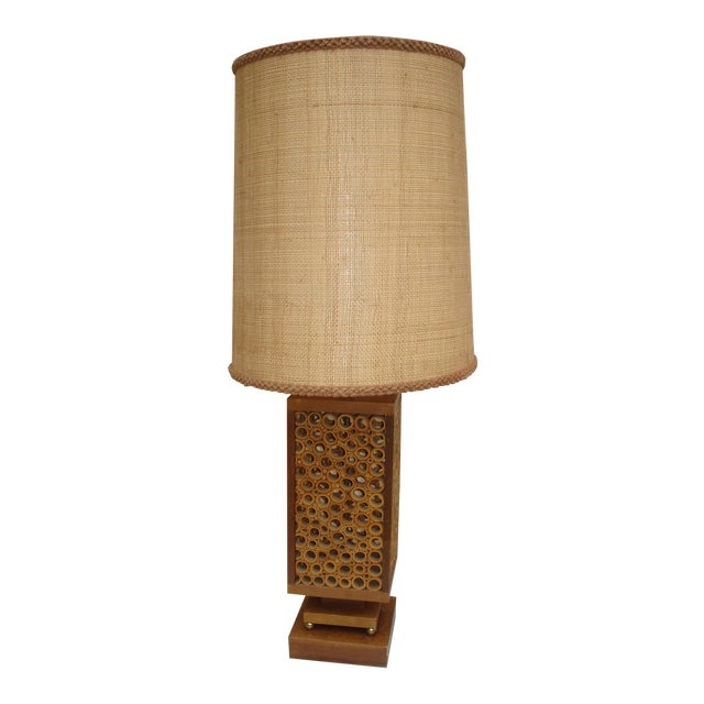 Mid Century Bamboo Table Lamp with Shade Chairish