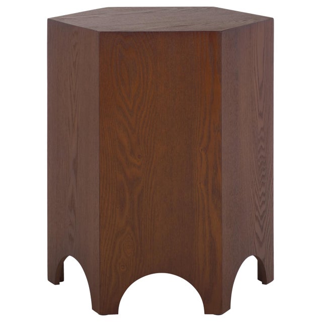 Wood Barahan End Table in Walnut For Sale - Image 7 of 7