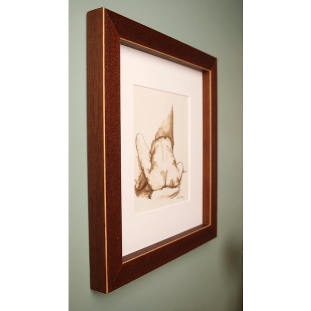 2010s Original Nude Female Framed Figure Drawing in Brown Ink For Sale - Image 5 of 7