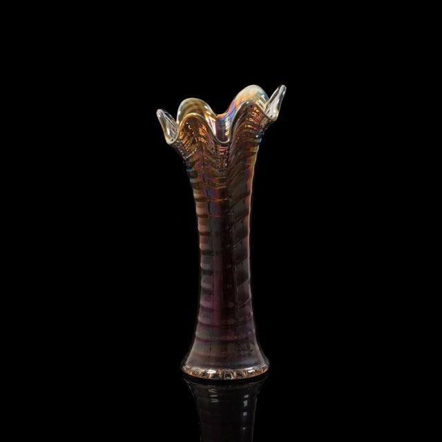 Mid 20th Century Mid Century Decorative Carnival Glass Vase For Sale - Image 5 of 13
