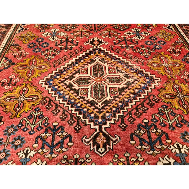 Vintage Persian Joshegan Kashan Rug, Hand-Knotted Wool, Weeping Willow Pattern, Red & Blue, 5x7 For Sale - Image 11 of 13