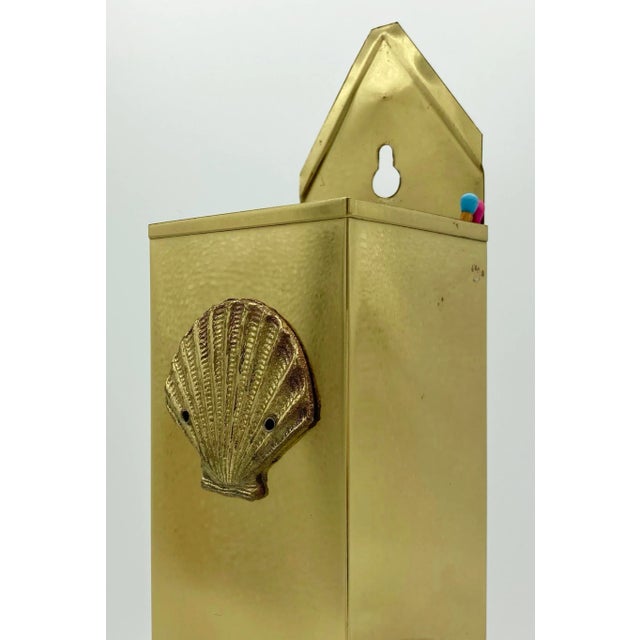Figurative Late 20th Century Brass Clamshell Motif Matchstick Holder For Sale - Image 3 of 4