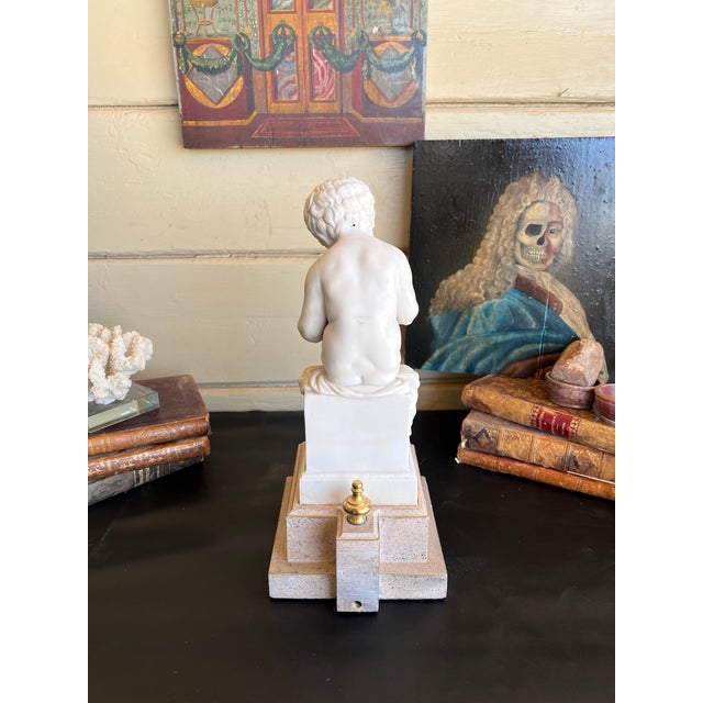 Early 20th Century Italian Porcelain Bisque Figure of a Putto Writing After Canova For Sale - Image 14 of 14