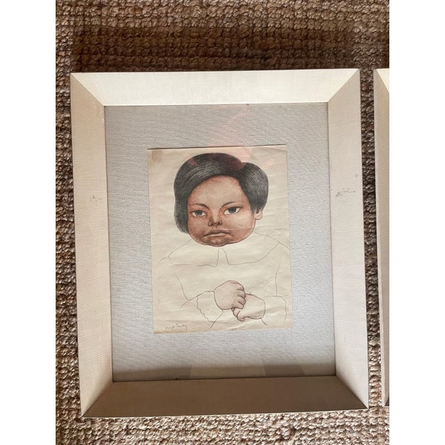 Mexican Pair framed vintage print of drawings by Diego Rivera For Sale - Image 3 of 11