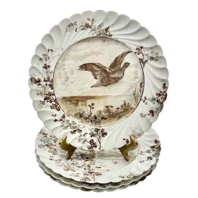 Antique Haviland & Co. Limoges Game Bird Plates - Set of 4 For Sale - Image 10 of 13