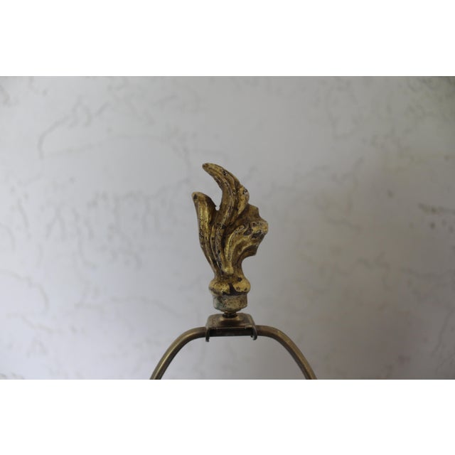 1950s Antique Italian Neoclassical Giltwood Urn Table Lamp - 32” For Sale - Image 5 of 8