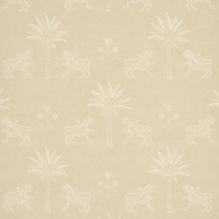 Schumacher Tiger Palm Silhouette Wallcovering In Mistral Sand For Sale