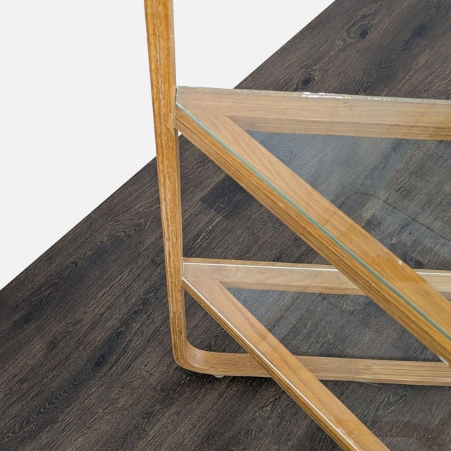 2000 - 2009 Modern Bentwood Corner Bookshelf With Glass Shelves For Sale - Image 5 of 8