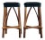 Vintage Coastal Wrapped Rattan Bar Stools - A Pair For Sale