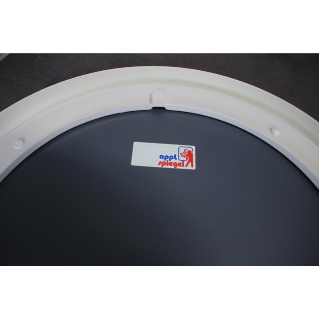 Mid-Century Round White Mirror from APPL Spiegel, Germany, 1960s For Sale - Image 4 of 6