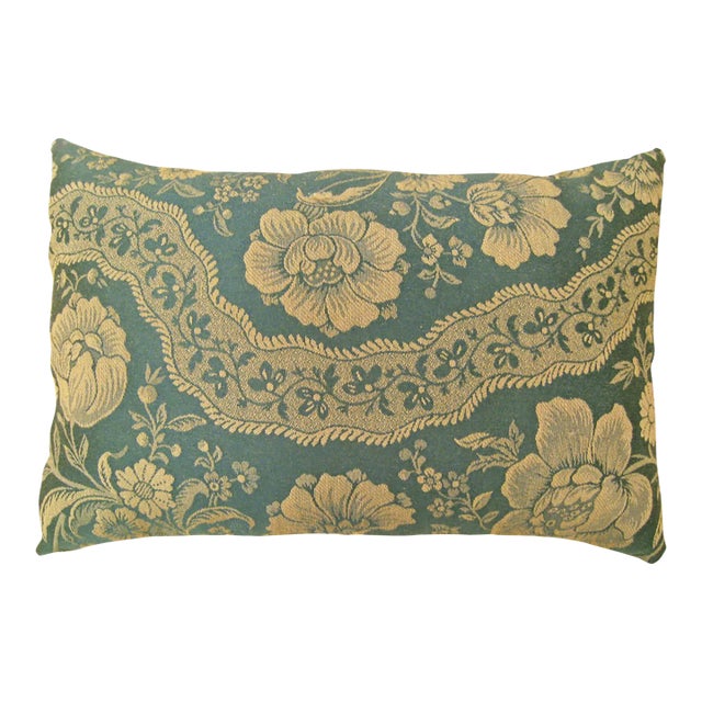 Decorative Vintage Pillow with Floral Chinoiserie For Sale