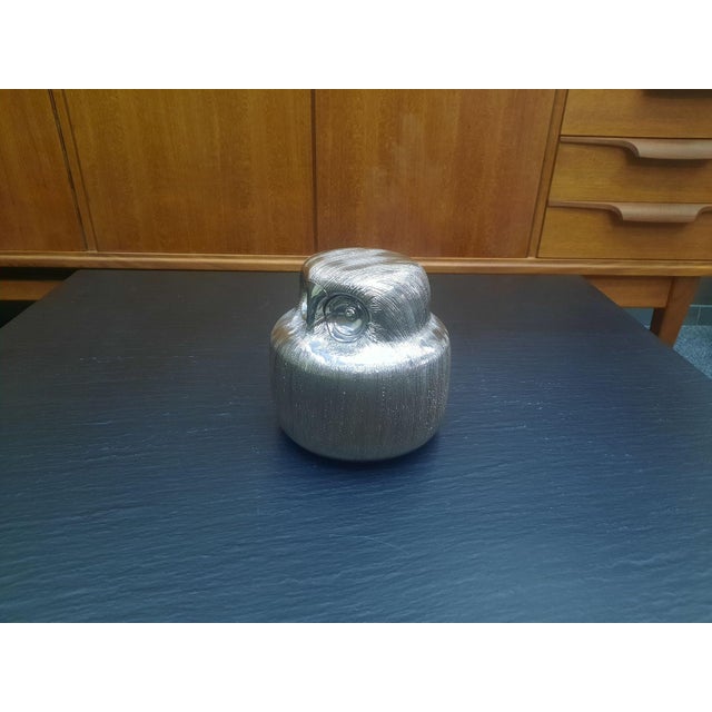 Silver Ceramic Owl by Aldo Londi for Bitossi, Italy, 1970s For Sale - Image 3 of 12