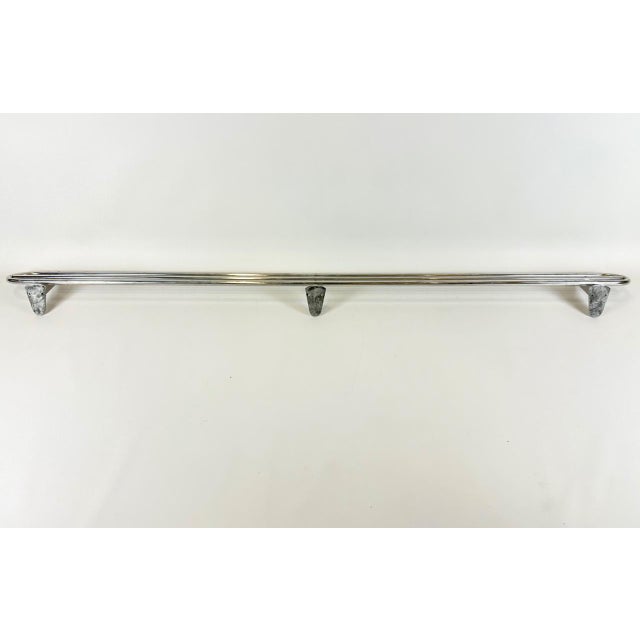 Long Bauhaus Wall-Mounted Shelf in Tubular Aluminum, 1940s For Sale - Image 4 of 7