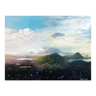 Impressionist Acrylic & Ink on Canvas Painting, "Atlas Obscura" For Sale