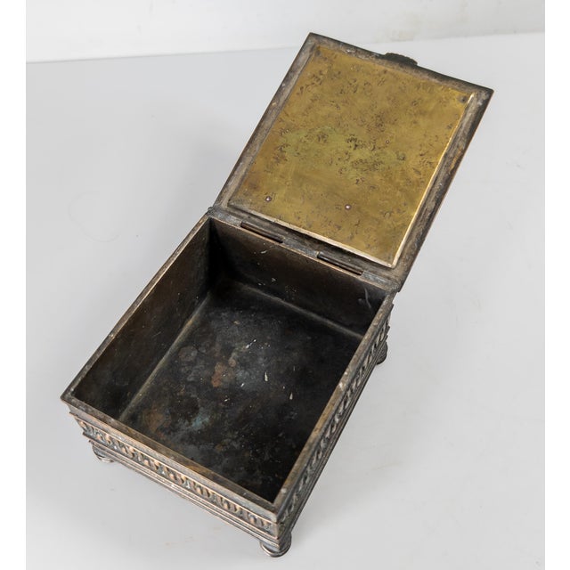 20th Century Gun Metal Gray Art Deco Bronze Dresser Box by Oscar Bach For Sale - Image 9 of 13