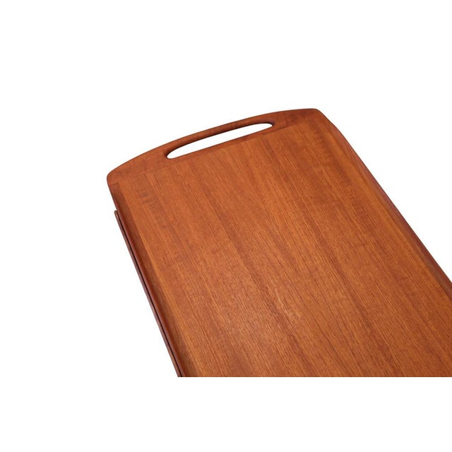 Danish Teak Serving Trolley with Removable Tray, 1960s For Sale - Image 9 of 16
