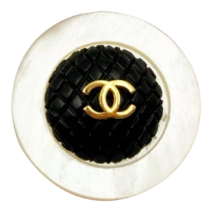 Chanel Vintage Gold Plated CC Black Quilt Mother of Pearl XL Clip on Earrings, A Pair