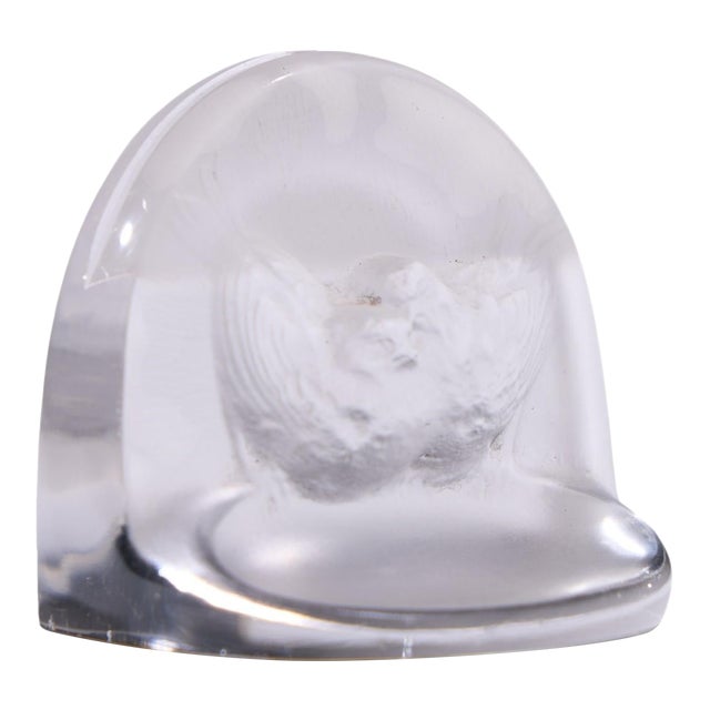 Early 20th Century Rene Lalique Signed Birds Menu Holder For Sale