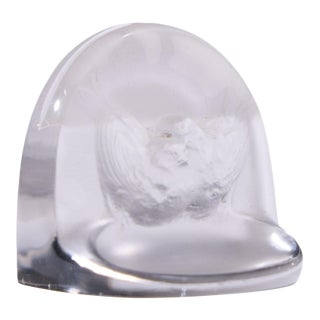 Rene Lalique Signed Birds Menu Holder For Sale