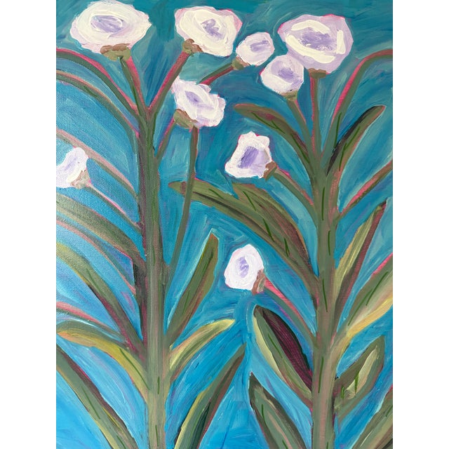 Abstract Modern Abstract Folk Art Floral Acrylic Painting, “Been Faithful,” Framed, Signed, Dated For Sale - Image 3 of 7