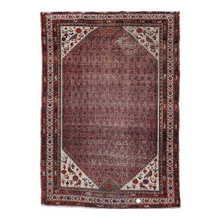 Vintage Persian Malayer Area Rug, Wool Pile, Allover Paisley Design, 1920s For Sale