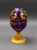 Mid 20th Century Style of Faberge Cobalt Blue Cut Crystal Gold Gilt Floral Love Birds Egg For Sale - Image 4 of 6