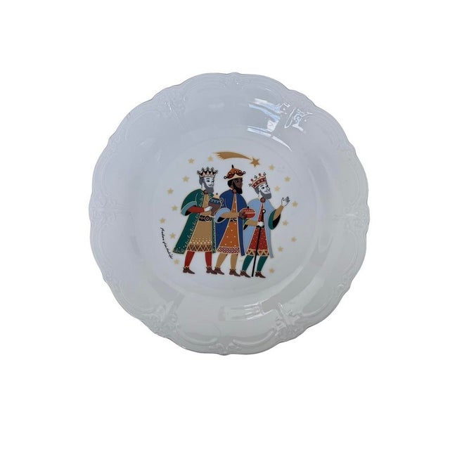 Postmodern 1990s Tirschenreuth Christmas Baronesse Porcelain Dinner Plates Set of 4 For Sale - Image 3 of 8