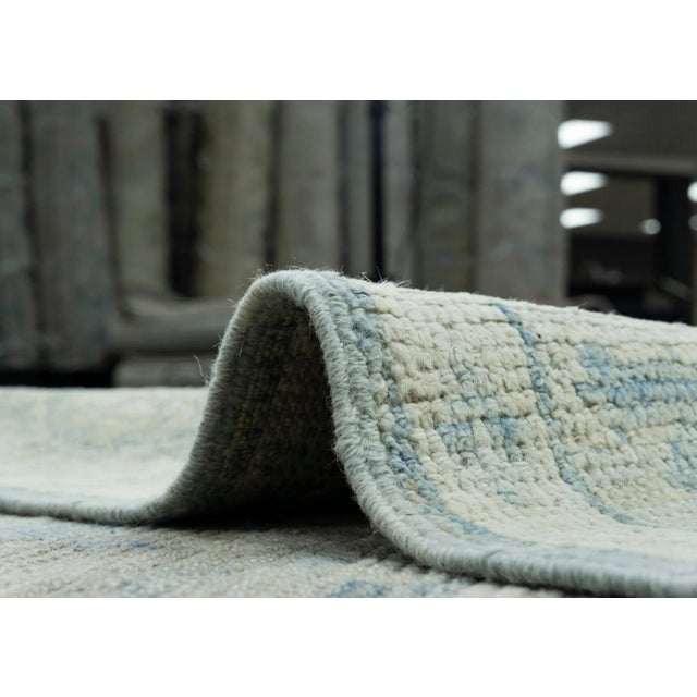 Textile Green & Blue Turkish Oushak Rug 4' x 6'5" For Sale - Image 7 of 8
