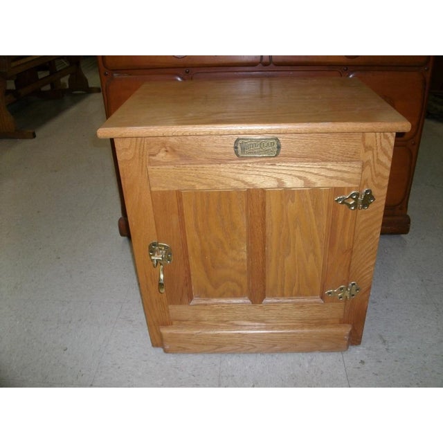 Vintage White Clad Simmons Hardware Co. Oak Ice Box End Table Chairish