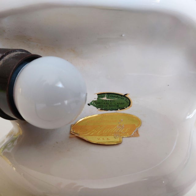 Mid Century White Swan Television Lamp For Sale - Image 4 of 9