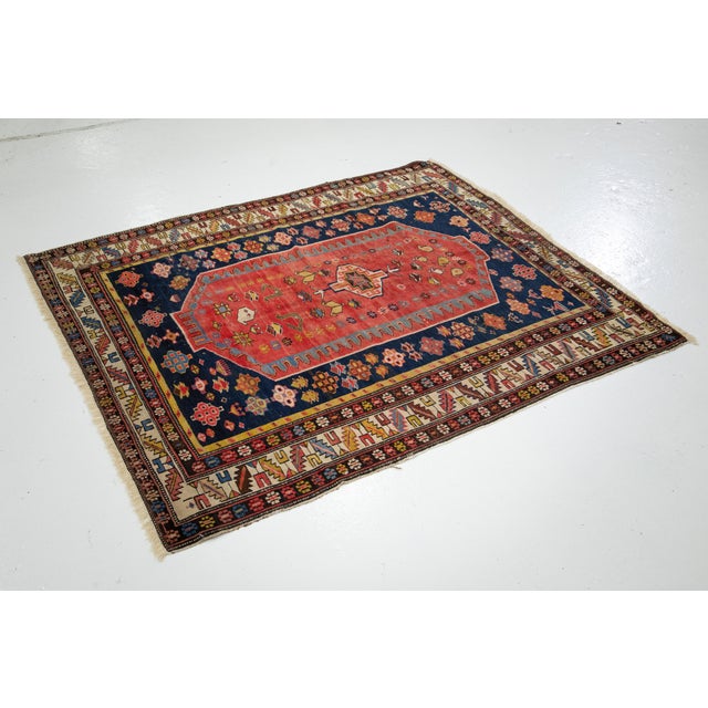 Tribal Antique Persian Shirvan Red Wool Rug With Tribal Design For Sale - Image 3 of 7