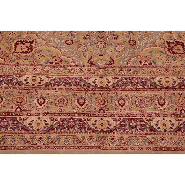Medallion 1990's Beautiful Pak-Persian Green/Green Wool Rug - 9'2'' X 11'8'' For Sale In New York - Image 6 of 8
