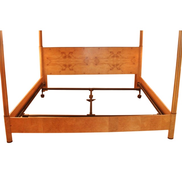 Henredon Scene Two Burlwood King Size Canopy Bed Frame Chairish