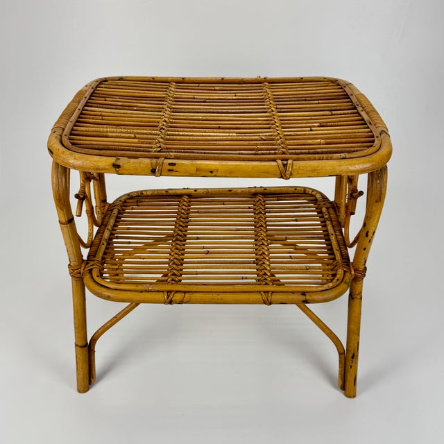 Small Bamboo Side Table, Italy, 1960s, in Very Good conditions. Designed 1960 to 1969