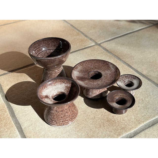 Ceramic Candlesticks by Serocka, Germany, 1970s, Set of 5 For Sale - Image 13 of 13