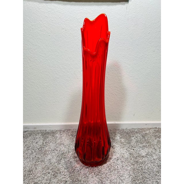 Vintage Mid Century 1960s Le Smith Red Swung Vase Chairish