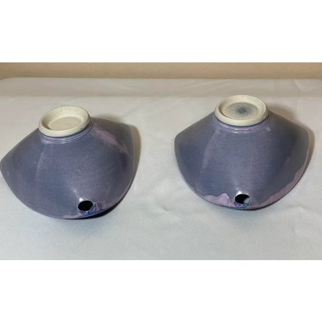 Hong Rubenstein Palm Springs Crystalline Glaze Pottery Noodle Rice Bowls - Set of 2 For Sale - Image 10 of 12